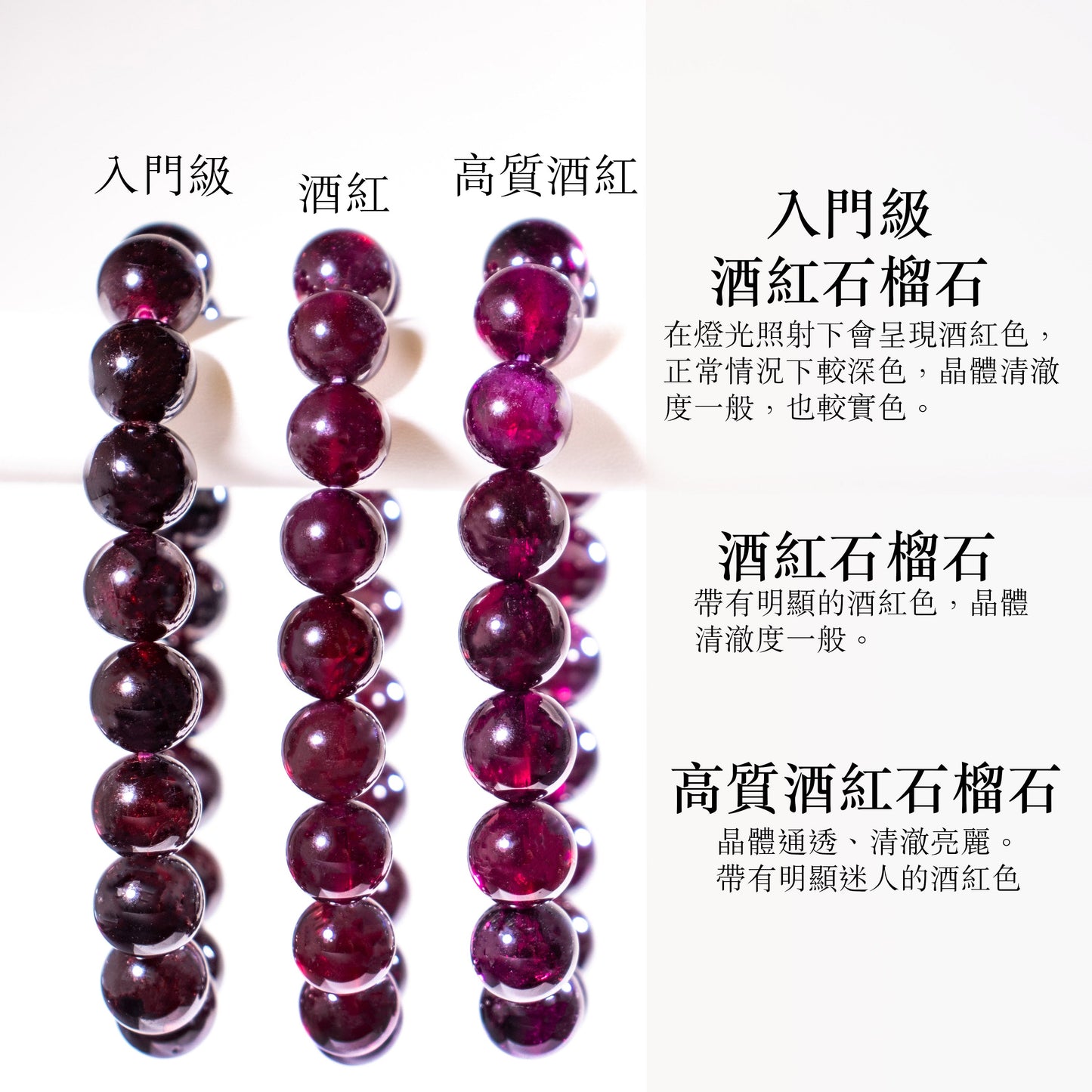酒紅石榴石手鏈